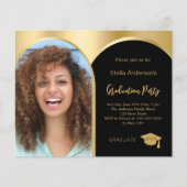 Einladung zum Abschluss von Black gold Foto Arch 2 (Vorderseite)