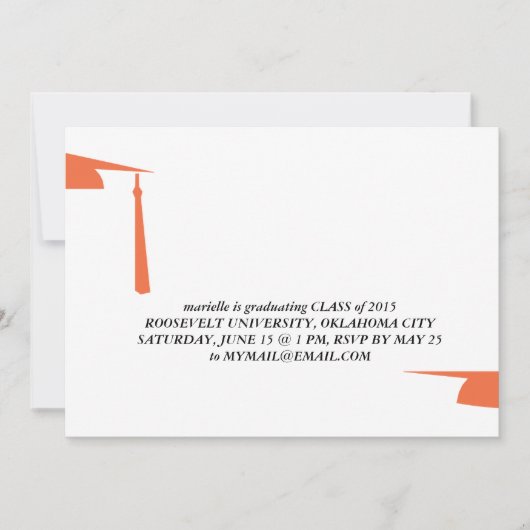 Einladung zum Abschluss von Graduierungsobergrenze (Vorderseite)