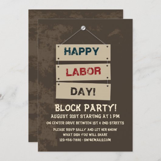 Einladung zum Arbeitstag (Vorne/Hinten)