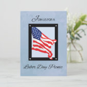 Einladung zum Arbeitstag, Flagge, blaue Himmel (Stehend Vorderseite)