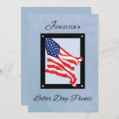 Einladung zum Arbeitstag, Flagge, blaue Himmel (Vorne/Hinten)