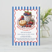 Einladung zum Arbeitstag - Gebäck und Obst (Stehend Vorderseite)