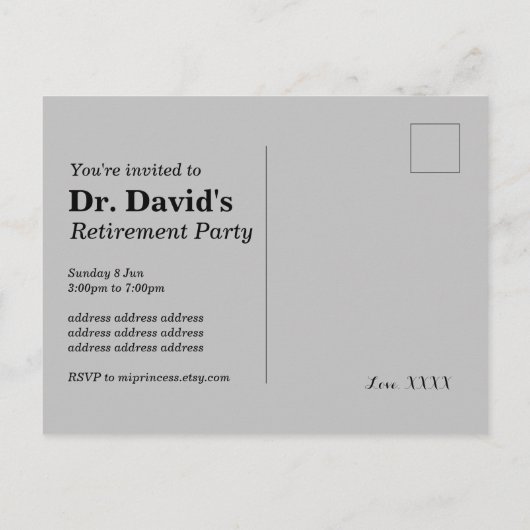 Einladung zum Arzt (Rückseite)