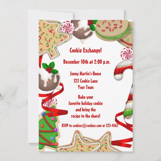 Einladung zum Austausch von Holiday Cookie Border (Vorderseite)