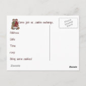 Einladung zum Austausch von Weihnachtsgebäck Postkarte (Rückseite)