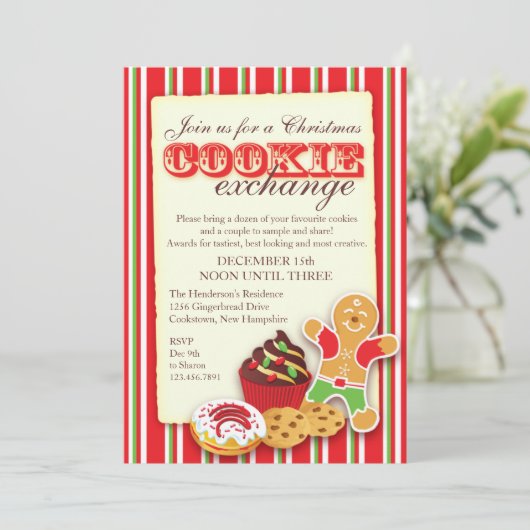 Einladung zum Austausch von Weihnachtskochen (Stehend Vorderseite)