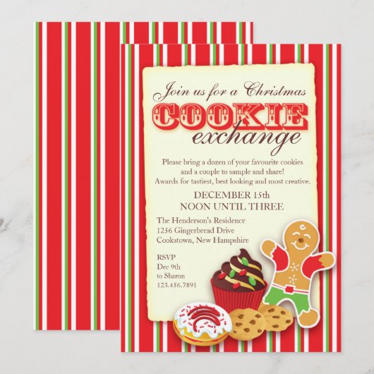 Einladung zum Austausch von Weihnachtskochen (Vorne/Hinten)