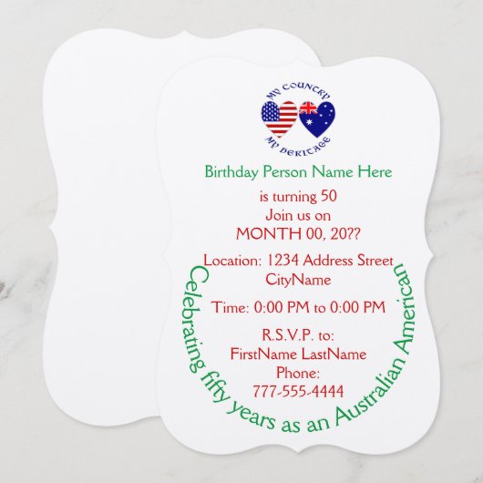 Einladung zum australischen Welterbe (Vorne/Hinten)