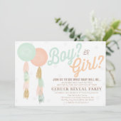 Einladung zum Baby-Duschbad nach Geschlecht (Stehend Vorderseite)
