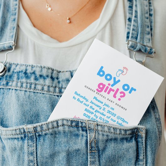 Einladung zum Baby-Duschbad nach Geschlecht