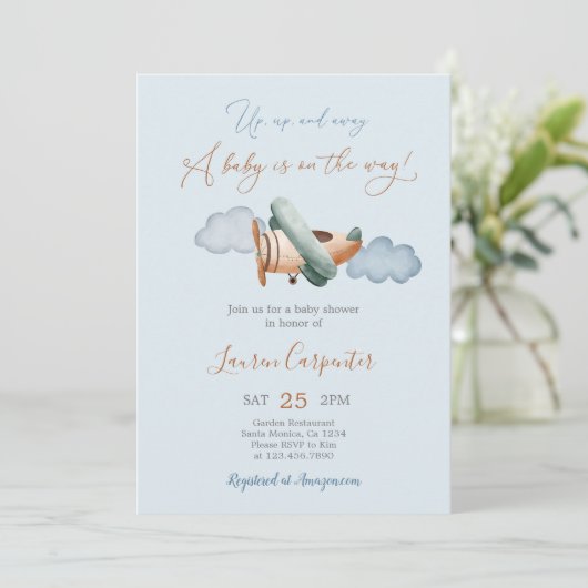 Einladung zum Baby-Duschboot (Stehend Vorderseite)