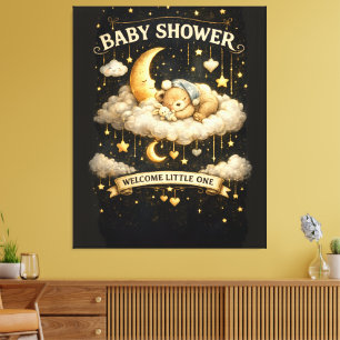 Einladung zum Baby-Shower-Abenteuer Leinwanddruck