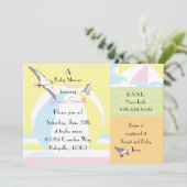 Einladung zum Baby Shower Beach Ball (Stehend Vorderseite)