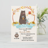Einladung zum Baby Shower Bear (Stehend Vorderseite)