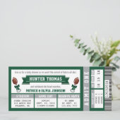 Einladung zum Baby-Shower-Ticket, Jäger Green (Stehend Vorderseite)