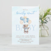 Einladung zum Baby Wait Baby Shower (Stehend Vorderseite)