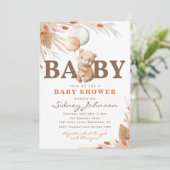 Einladung zum Baby Wait Baby Shower | Bärendusche (Stehend Vorderseite)