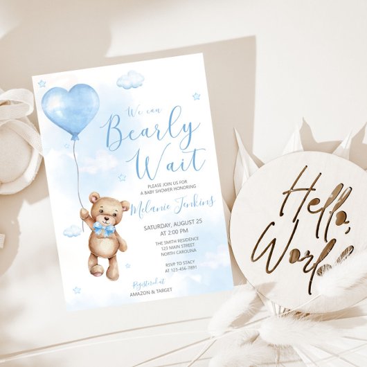 Einladung zum Baby Wait Boy Baby Shower