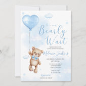Einladung zum Baby Wait Boy Baby Shower (Vorderseite)