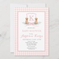 Einladung zum Babyshower mit südlichem Hund und Mo
