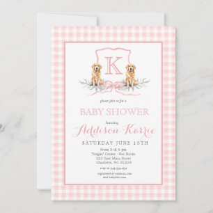 Einladung zum Babyshower mit südlichem Hund und Mo