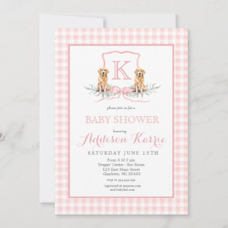 Einladung zum Babyshower mit südlichem Hund und Mo