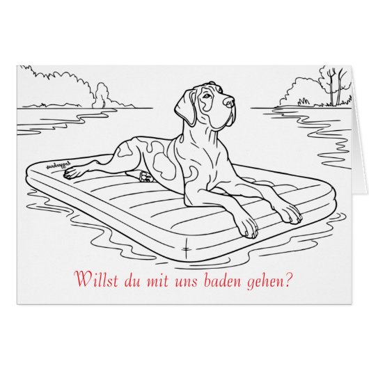 Einladung zum Baden gehen mit Deutscher Dogge  (Vorderseite (Horizontal))