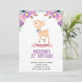 Einladung zum Bambi zum lila Thema (Stehend Vorderseite)