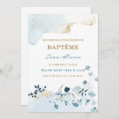 Einladung zum baptême pour un garçon (Vorne/Hinten)