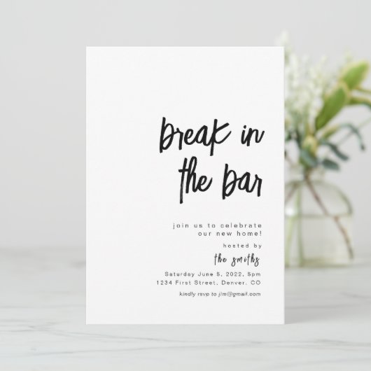 Einladung zum Bar Housewarming (Stehend Vorderseite)
