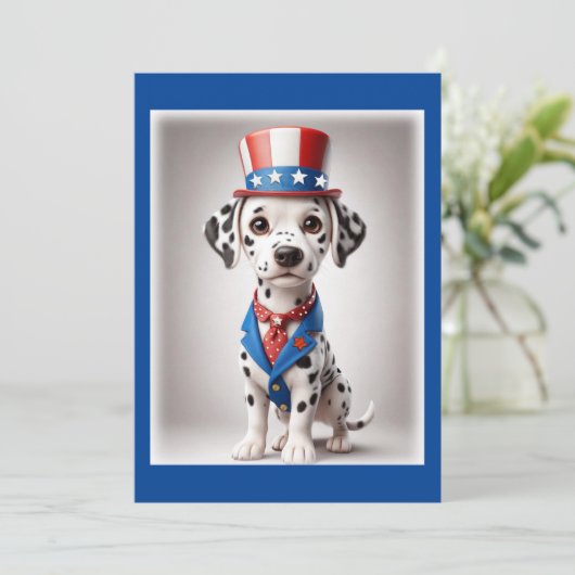 Einladung zum Barbecue 4. Juli Dalmatian. (Stehend Vorderseite)