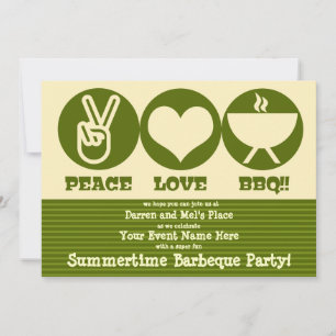 Einladung zum Barbecue mit Frieden und Liebe