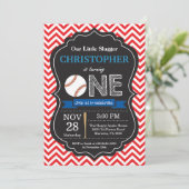 Einladung zum Baseball Geburtstag 1. Geburtstag Pa (Stehend Vorderseite)