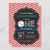 Einladung zum Baseball Geburtstag 1. Geburtstag Pa (Vorne/Hinten)