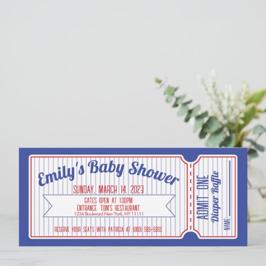 Einladung zum Baseball-Ticket (Stehend Vorderseite)