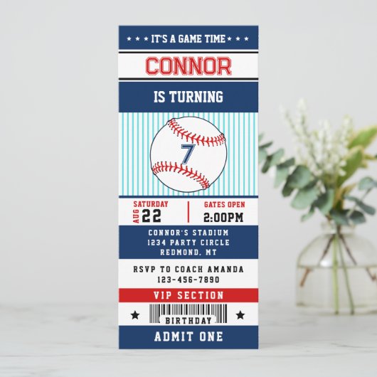 Einladung zum Baseball-Ticket (Stehend Vorderseite)