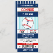 Einladung zum Baseball-Ticket (Vorne/Hinten)