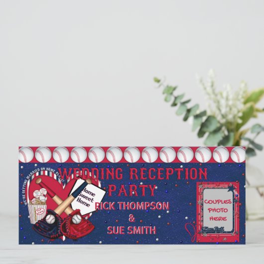 Einladung zum Baseball-Ticket-Empfang (Stehend Vorderseite)