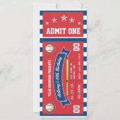 Einladung zum Baseball Ticket Geburtstag (Vorderseite)