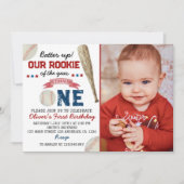 Einladung zum Baseball zum 1. Geburtstag (Vorderseite)