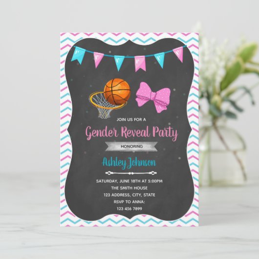 Einladung zum Basketball oder Bows (Stehend Vorderseite)