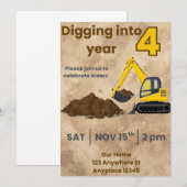 Einladung zum Bau-Bagger (Vorne/Hinten)