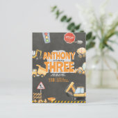 Einladung zum Bau- Geburtstag Postkarte (Stehend Vorderseite)