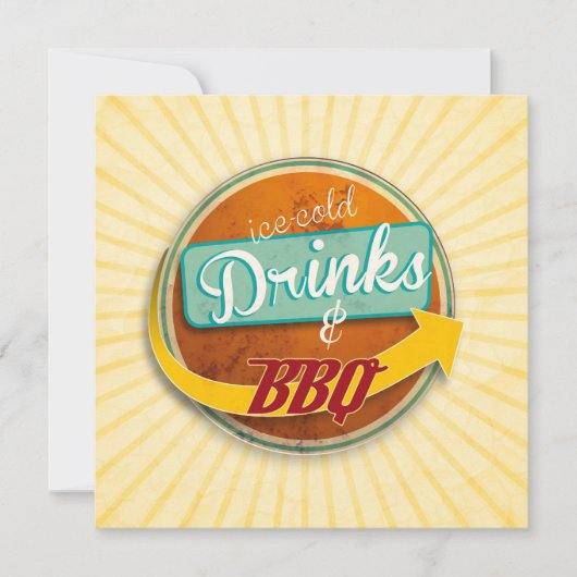 Einladung zum BBQ im 50er-Jahre-Style (Vorderseite)