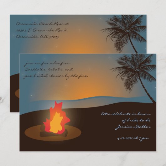 Einladung zum Beach Bonfire (Vorne/Hinten)