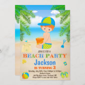 Einladung zum Beach Geburtstag Beach Einladung zum (Vorne/Hinten)
