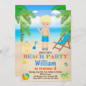 Einladung zum Beach Geburtstag Beach Einladung zum (Vorne/Hinten)