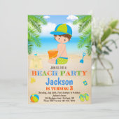 Einladung zum Beach Geburtstag Beach Einladung zum (Stehend Vorderseite)