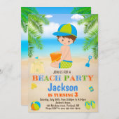 Einladung zum Beach Geburtstag Beach Einladung zum (Vorne/Hinten)