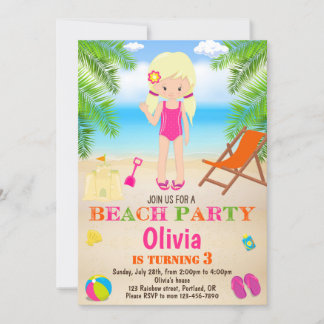 Einladung zum Beach Geburtstag Sommerstrand